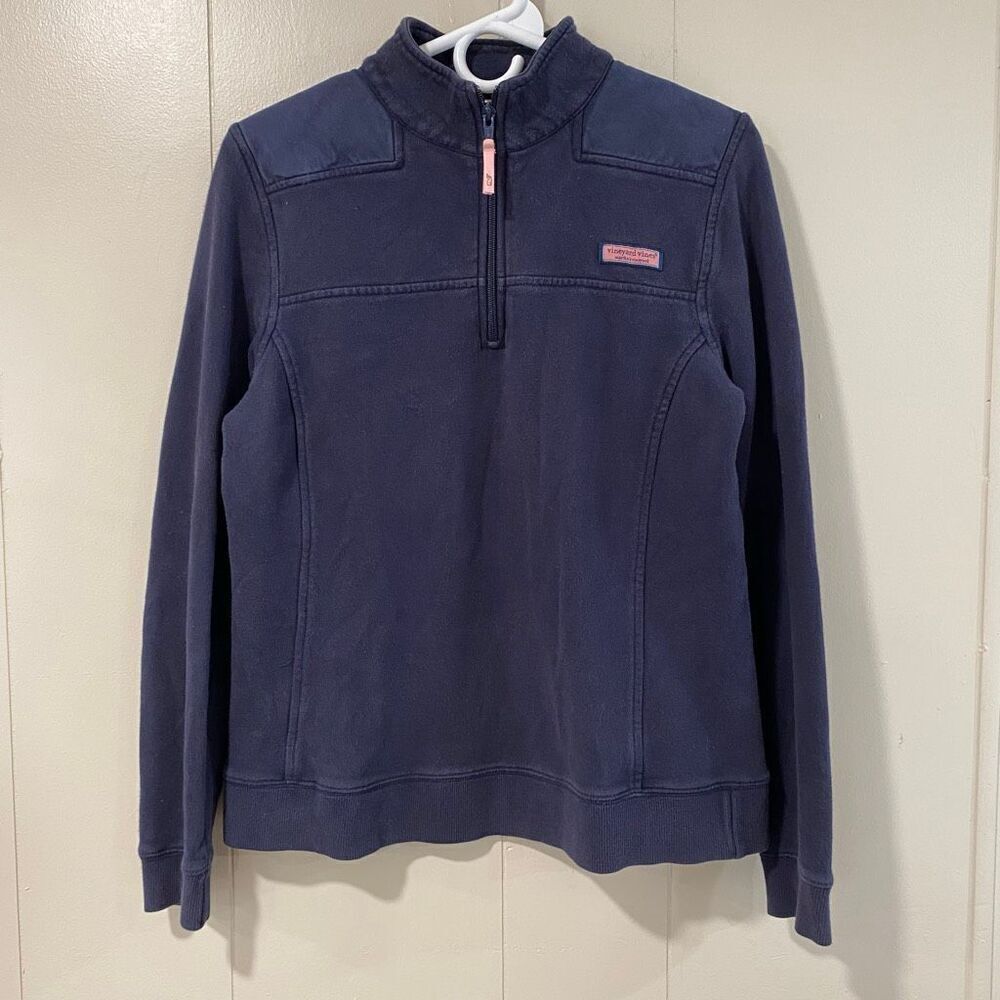 Vineyard Vines Navy Shep Shirt Quarter Zip Pullover Sweatshirt Women’s Medium